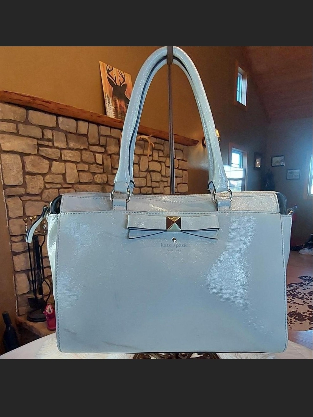Kate Spade New York Beacon Court Jeanne Satchel Light Smoke Gray Good pre-owned